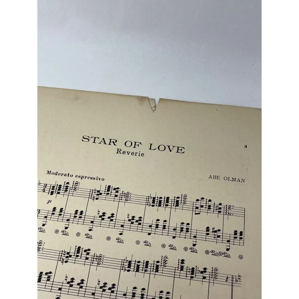 1911 Antique Star of Love Reverie Sheet Music‎ Abe Olman
